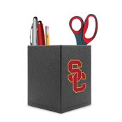 USC Trojans Black SC Interlock Square Desk Caddy
